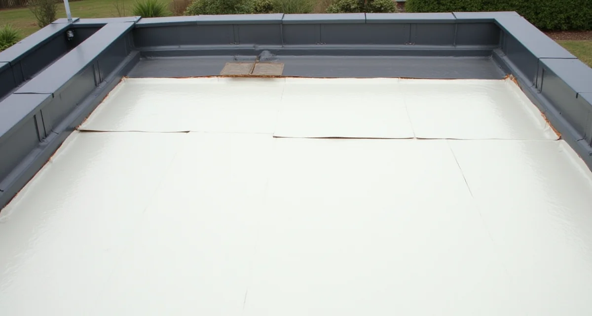 Installazione di pannelli isolanti rigidi e membrane su tetto piano con parapetto visibile