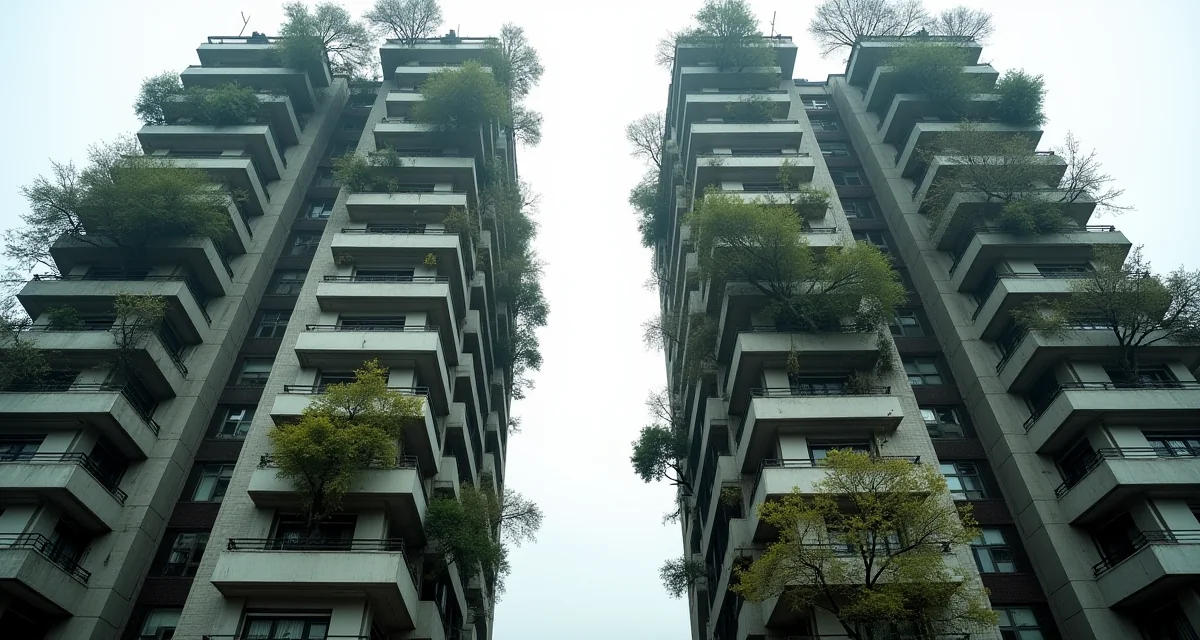 Torri residenziali cinesi ricoperte da alberi sui balconi, esempio di architettura sostenibile di Stefano Boeri
