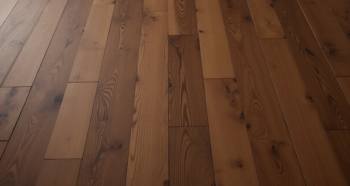 Parquet in noce con venature scure e dettagliata trama del legno pregiato