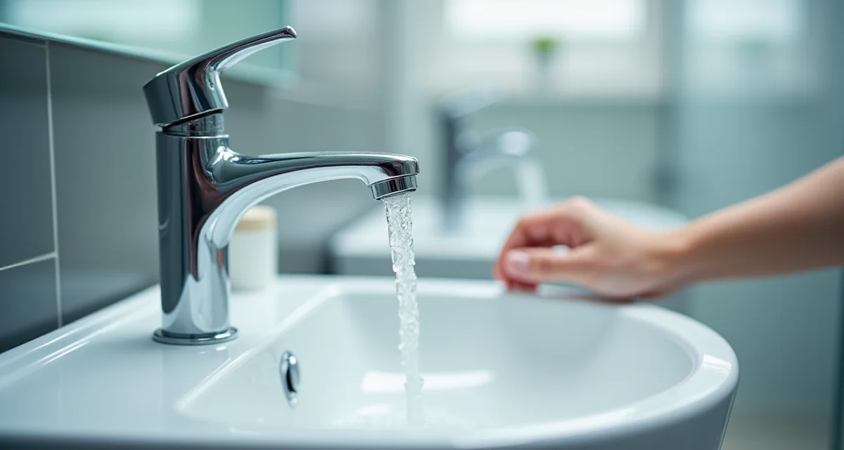 Rubinetto bagno con aeratore e pulsante scarico doppio per risparmiare acqua in casa