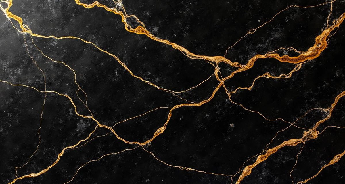 Lastre di marmo nero Portoro lucido con venature dorate in un negozio di pietre di lusso